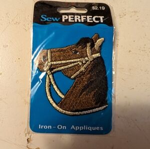 Sew Perfect Iron On Applique Patch Horse Head Brown